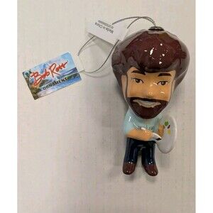 NEW Bob Ross Christmas Ornament Grupo Ruz Resin Happy Little Trees 2022 Art